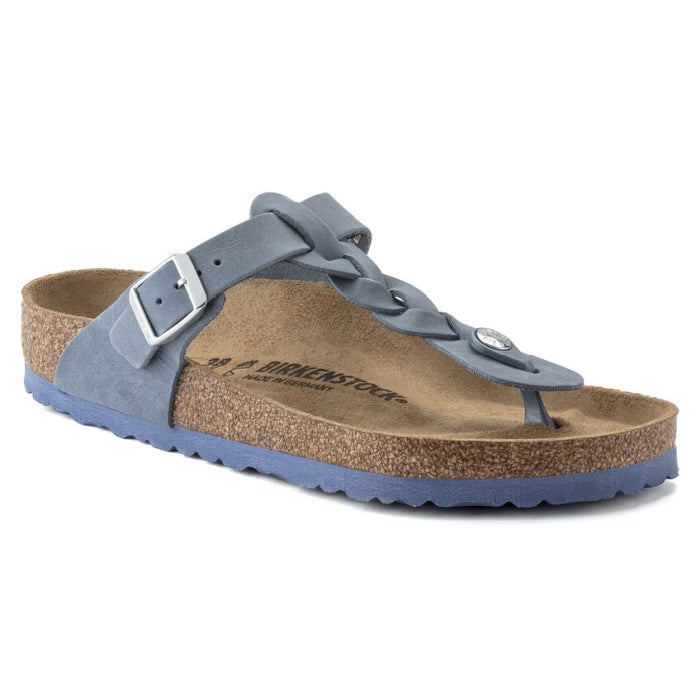 Birkenstock Gizeh Braided Medium Wide Width in Dusty Blue