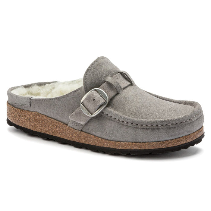 Birkenstock Buckley Shearling Suede Leather in Stone Coin narrow/medium width