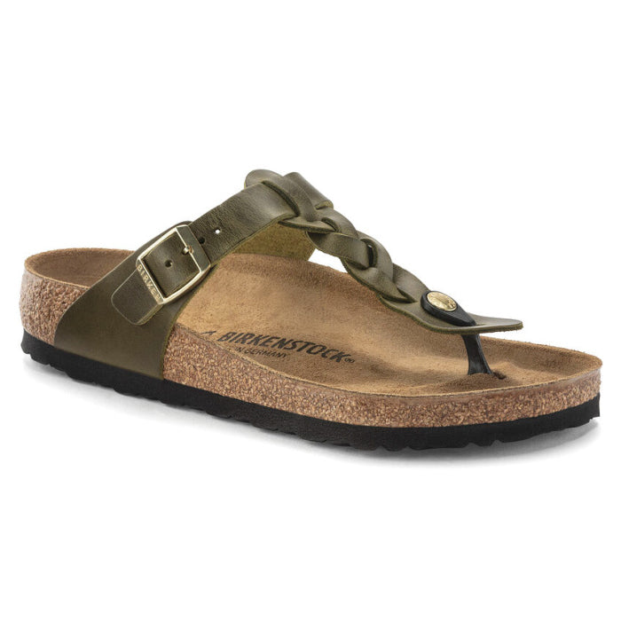Birkenstock Gizeh Braided Medium Wide Width in Dusty Blue