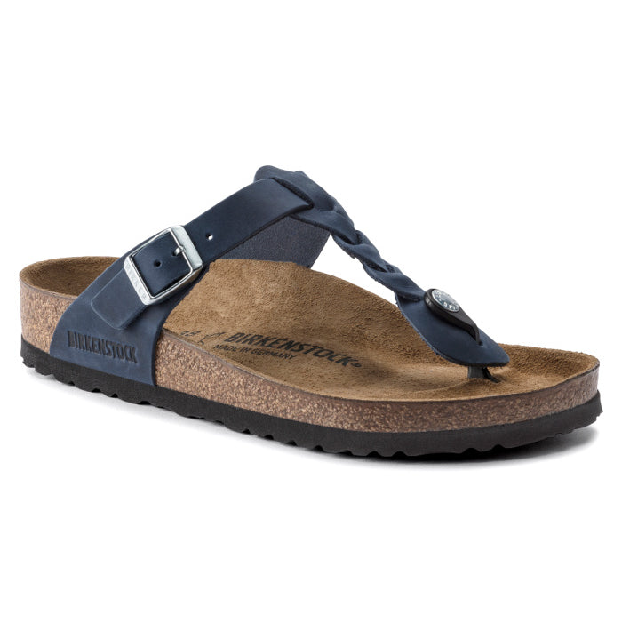 Birkenstock Gizeh Braided Medium Wide Width in Dusty Blue