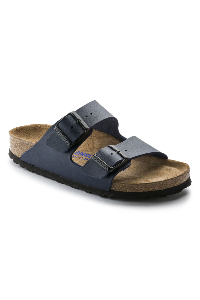Birkenstock Arizona Soft Footbed Birko-Flor Regular Width in Blue