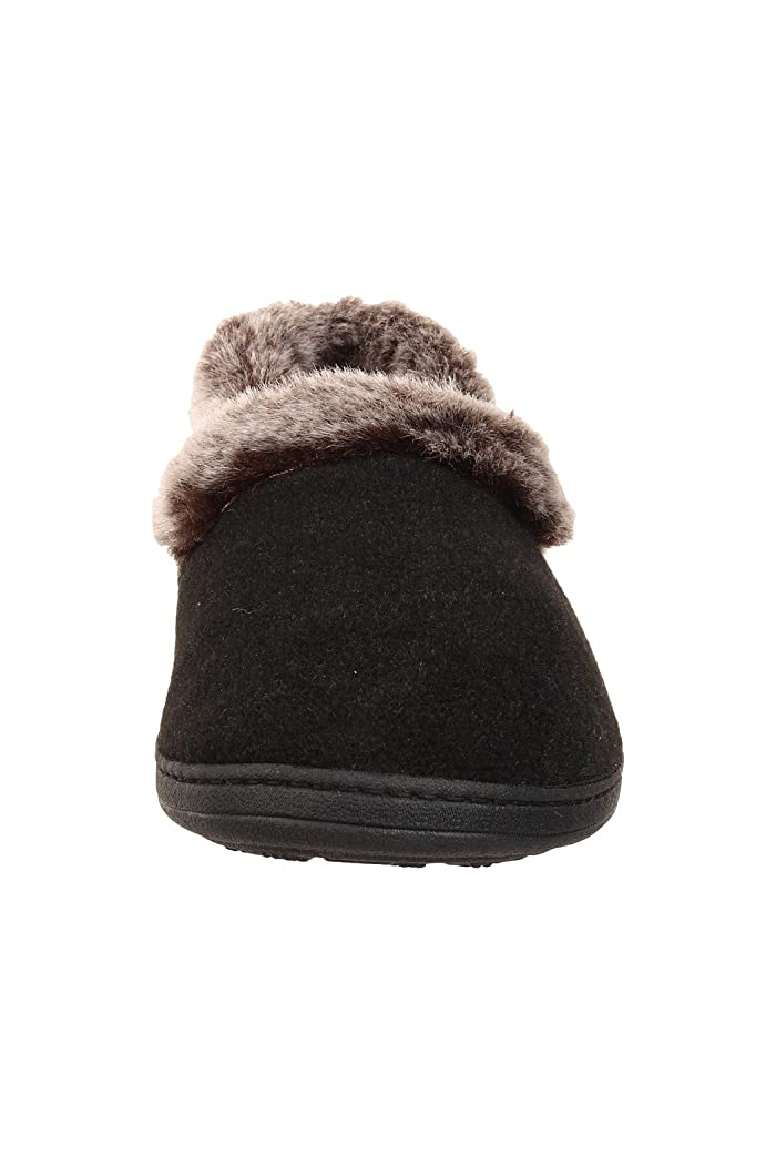 Acorn faux chinchilla fashion collar slipper