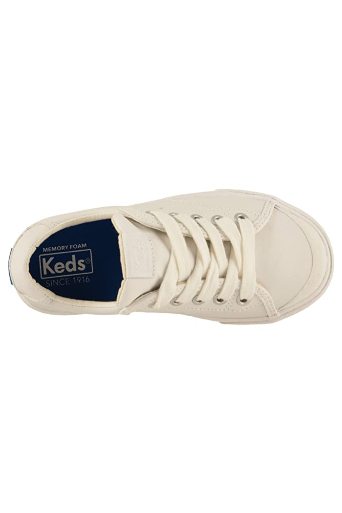 Keds Kids Crew Kick 75 in White Leather villageshoes