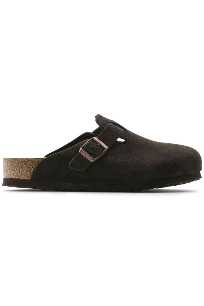 Birkenstock Boston Soft Footbed In Mochs Suede Narrow Width