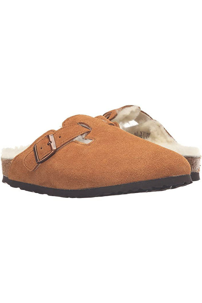 Birkenstock Boston Shearling In Mink Regular Width