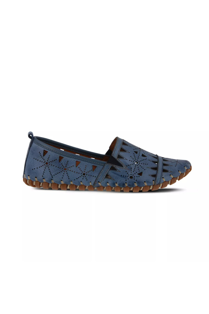 Spring Step Leather Perforated Slip-On Shoes- Fusaro