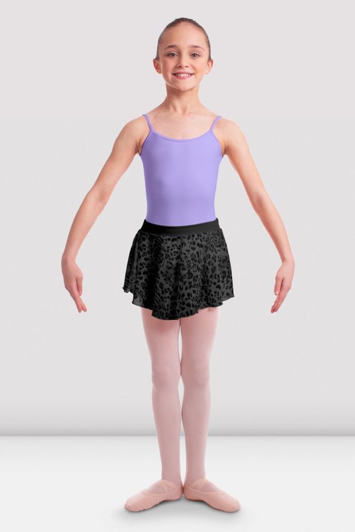 Girls Animal Print Mesh Pull On Skirt