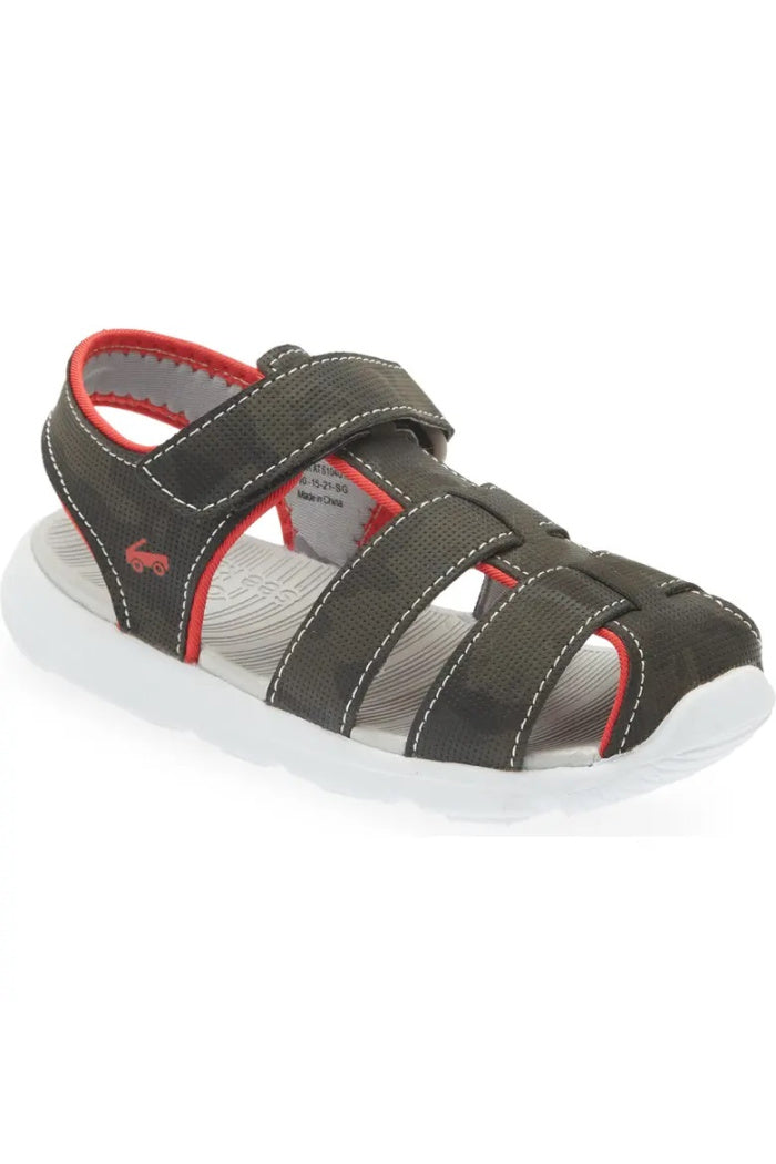 See Kai Run Cyrus IV in Gray/Red – villageshoes - Main Image