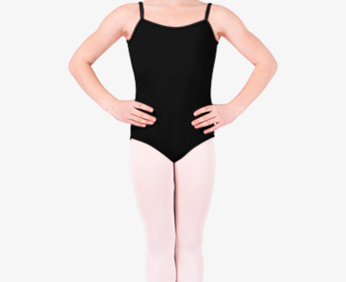 BLOCH THIN STRAP CHILDEN'S CAMISOLE LEOTARD IN BLACK