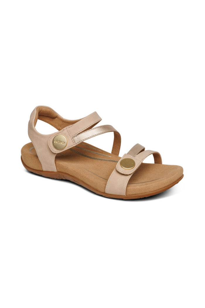 Aetrex Jess Adjustable Quarter Strap Sandal in Navy