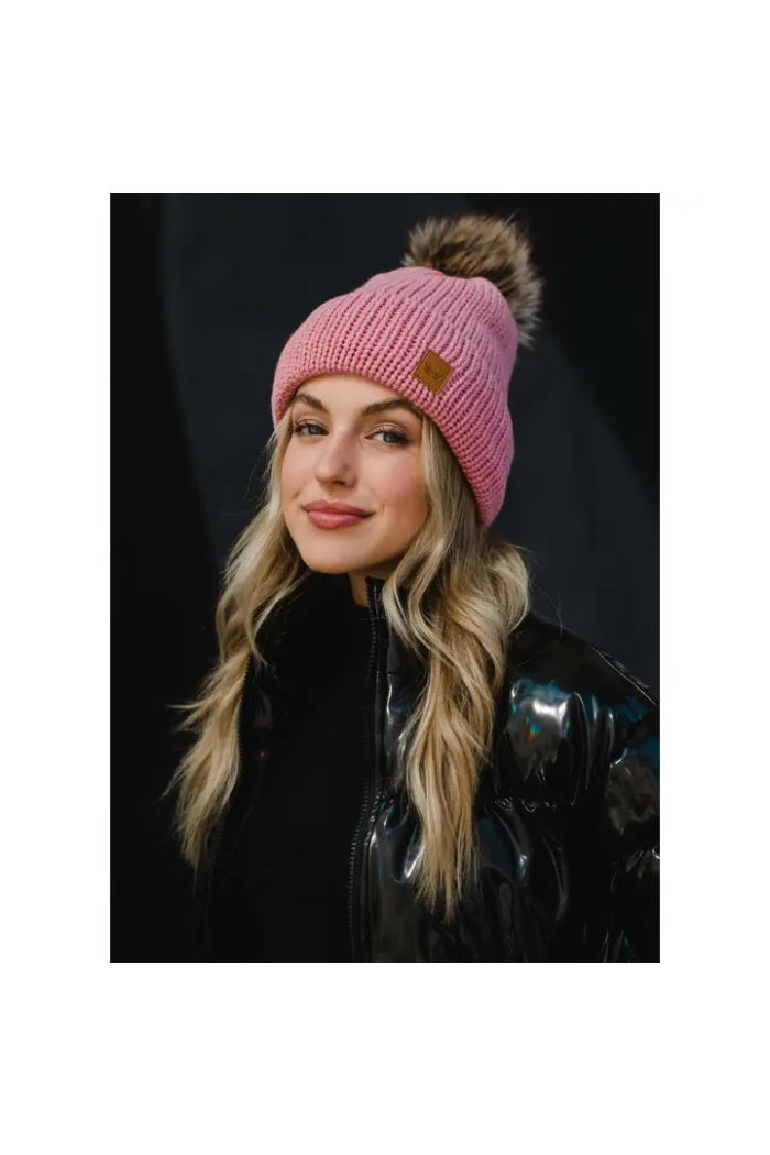 Knit Pom Pom Hat