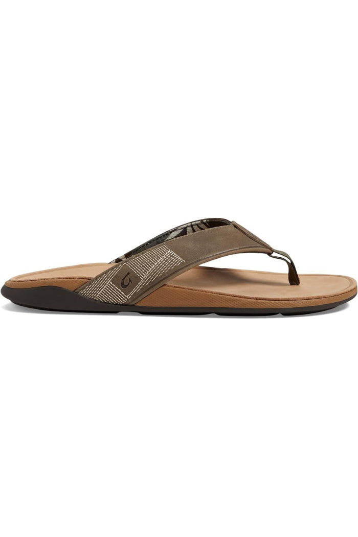 Men's Olukai Tuahine Sandals in Dark Wood/Dk Wood
