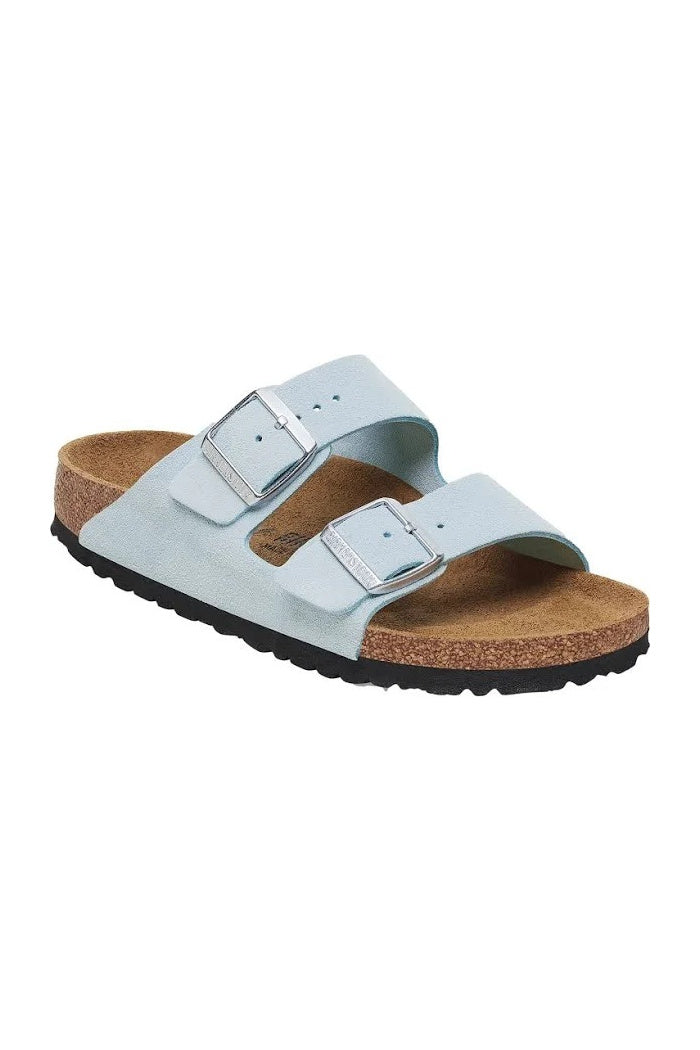 Birkenstock Arizona Suede Leather Narrow Width in Baby Blue