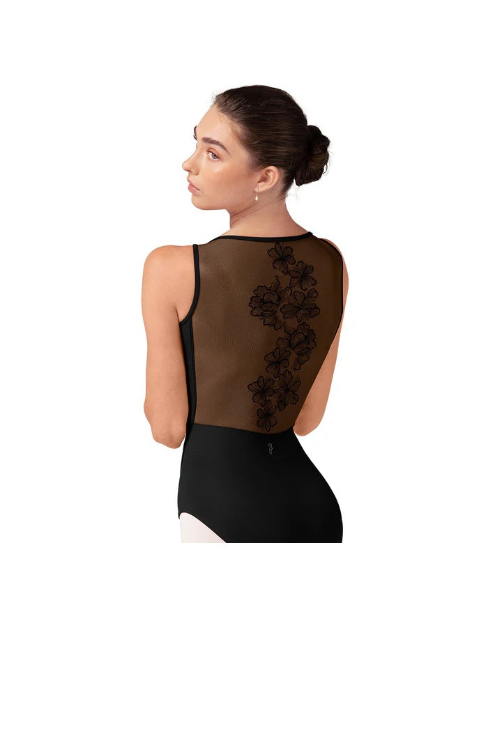 Bloch Back Embroidery Boat Neck Leo