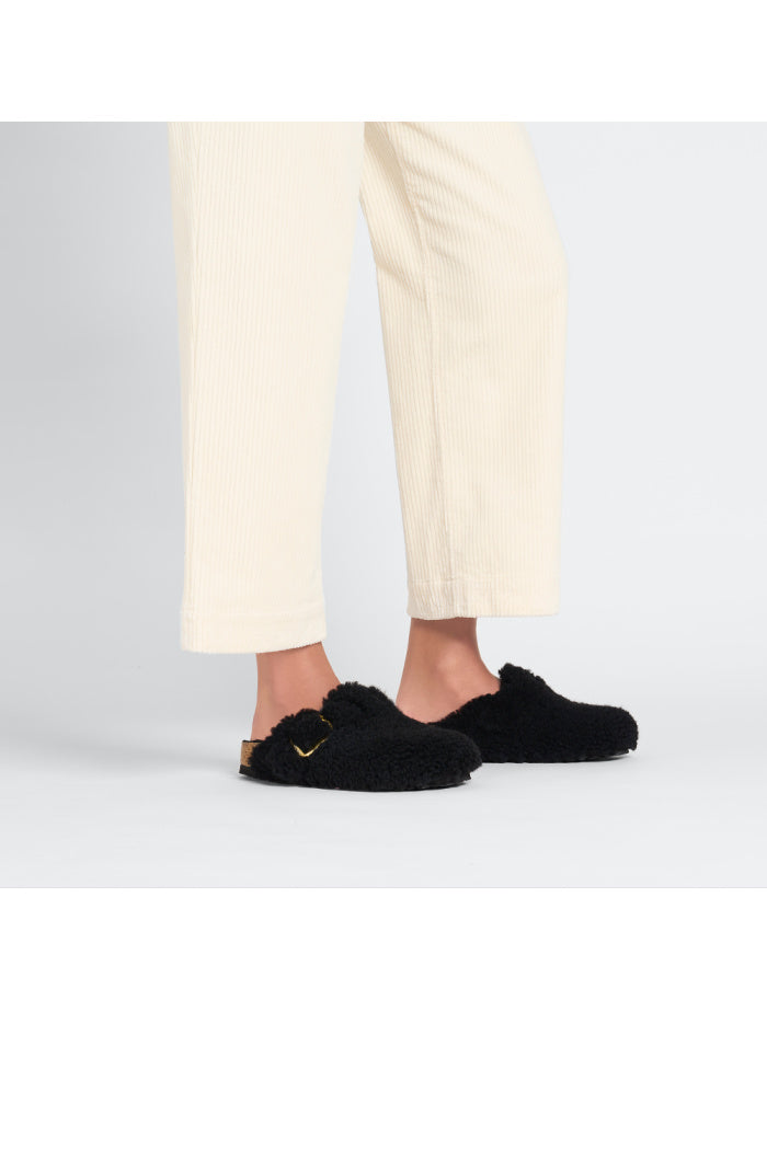 Birkenstock Boston Big Buckle Teddy Rivet Logo Narrow Width in