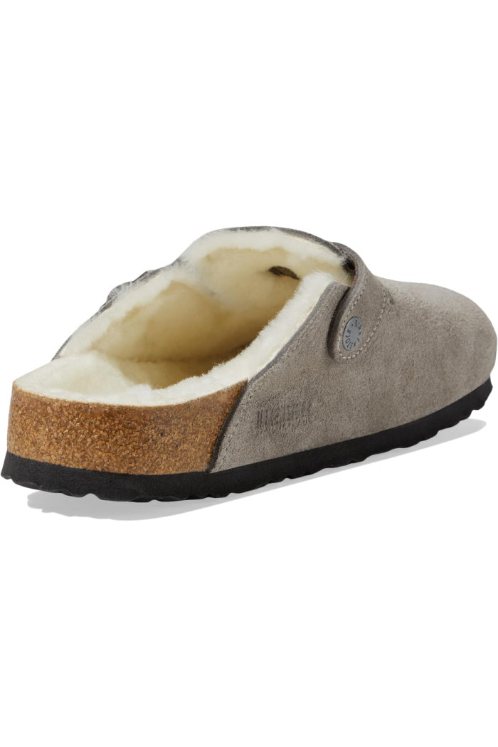 Birkenstock Boston Shearling Regular in Stone Coin – villageshoes