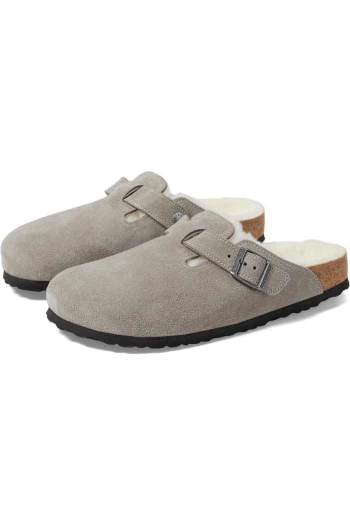 Birkenstock Boston Shearling Regular in Stone Coin – villageshoes