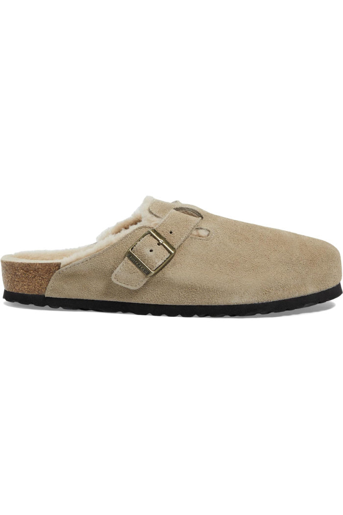 Birkenstock Boston Shearling Regular Width in Taupe – villageshoes