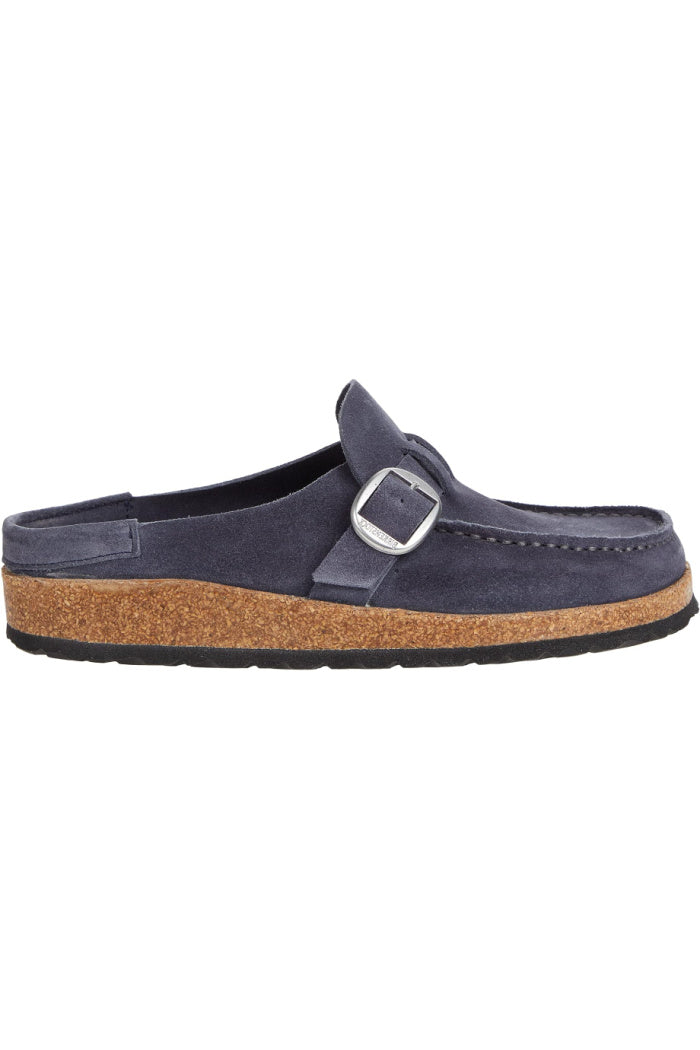 Birkenstock Buckley Clog Narrow Width in Navy Suede