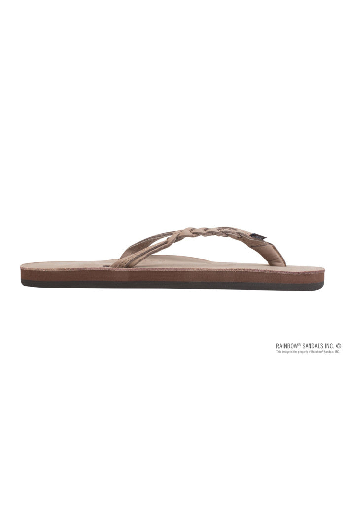 Rainbow Flirty Braidy - Single Layer Premier Leather 1/2" Narrow Strap with Braid