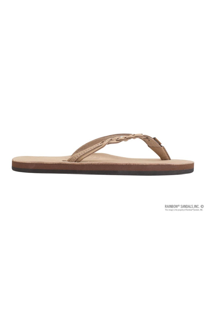 Rainbow Flirty Braidy - Single Layer Premier Leather 1/2" Narrow Strap with Braid