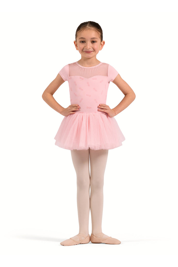 Floral Print Cap Sleeve Tutu Leotard