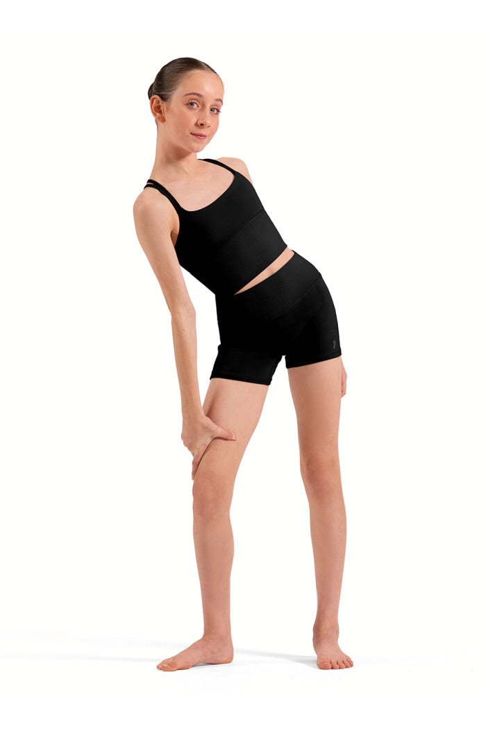 Rib Hem Back Strap Crop Top